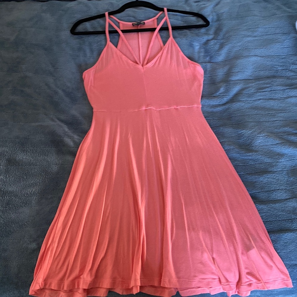 Pink v-neck tank dress